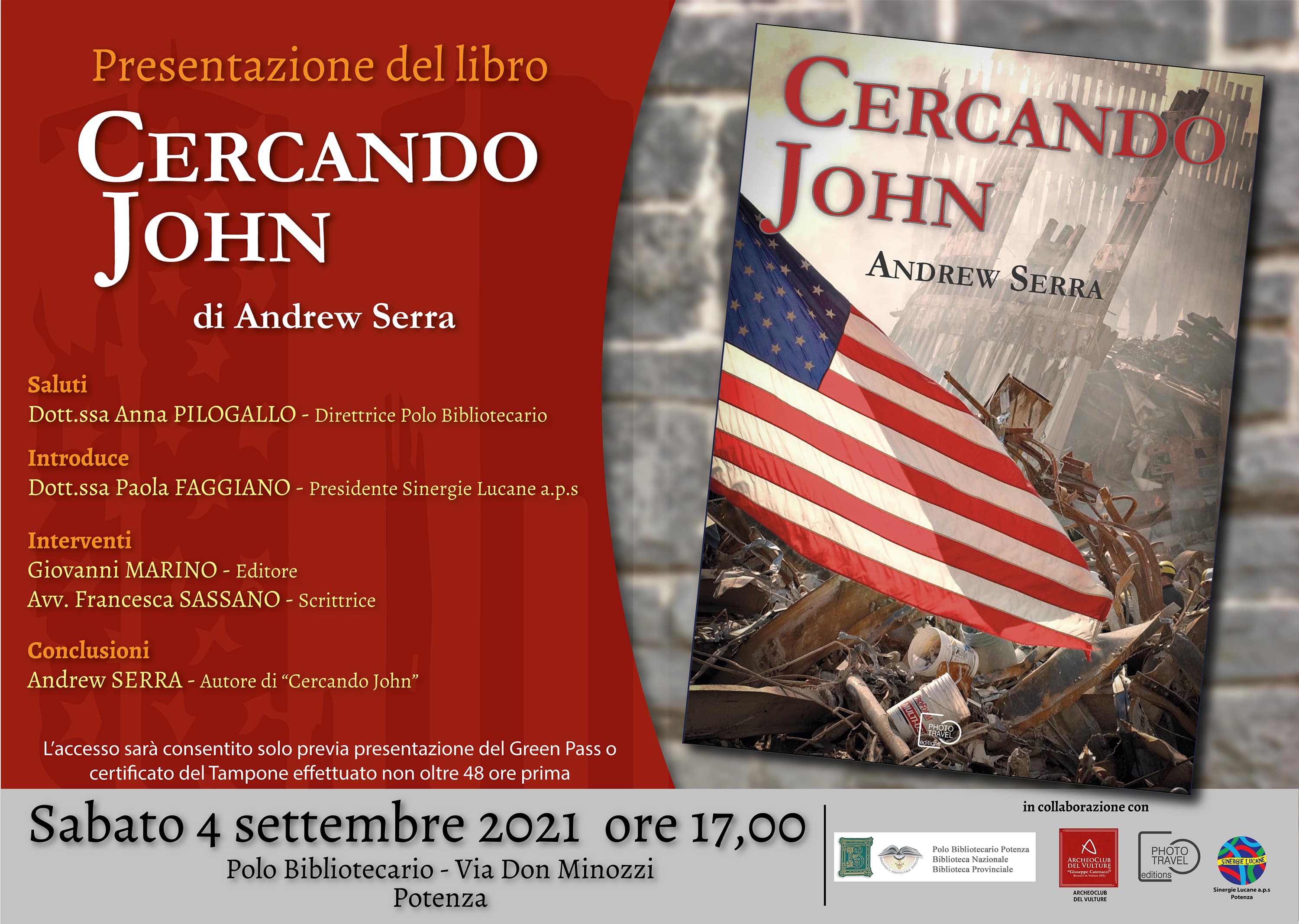 Presentazione del libro di Andrew Serra: Cercando John
